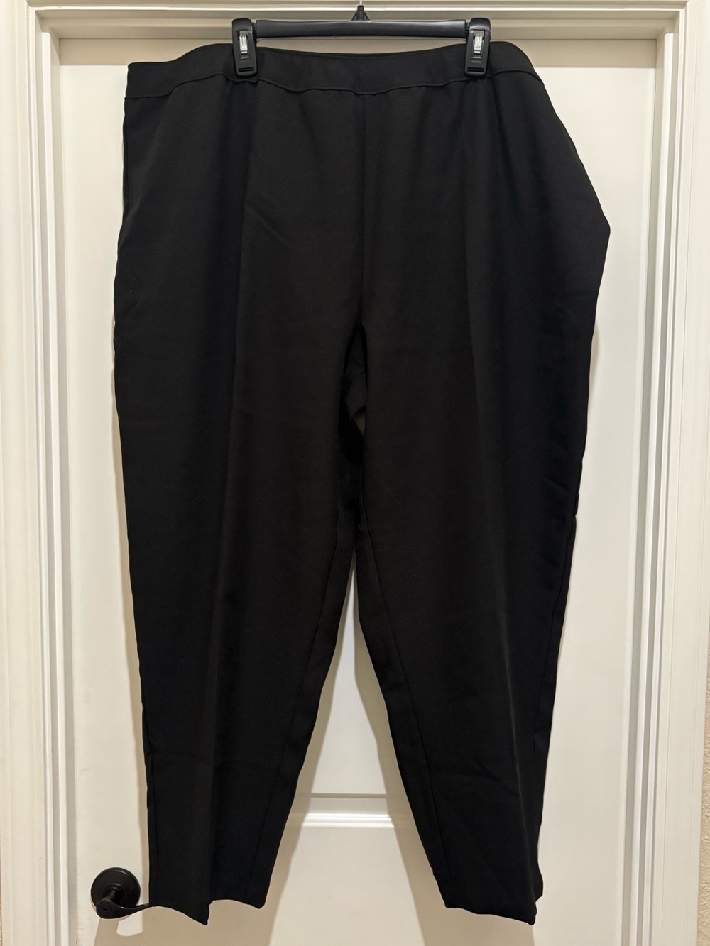 Plus Size Wide Leg Bend Over Pants Black 30WP